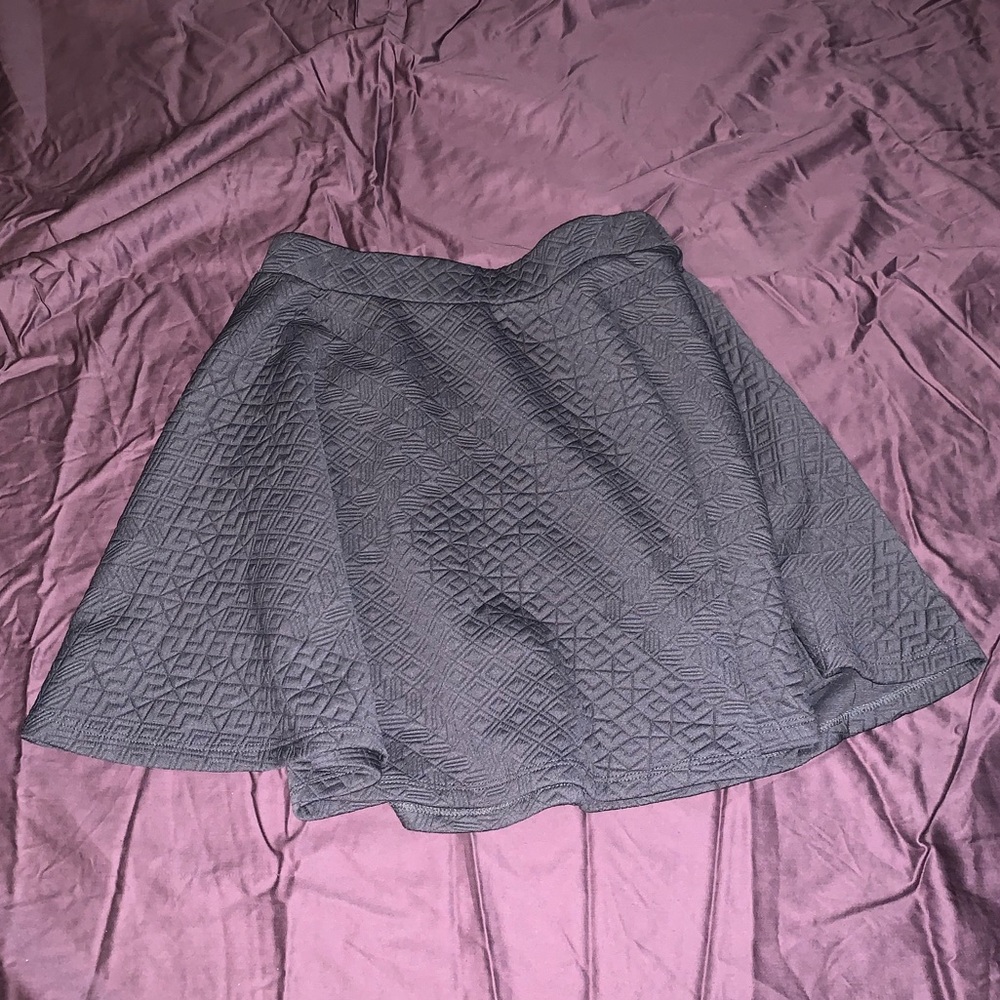 Gray quilted skater skirt